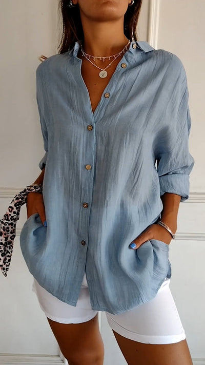 Élodie™ - Blouse Chic Blanche Confort Optimal
