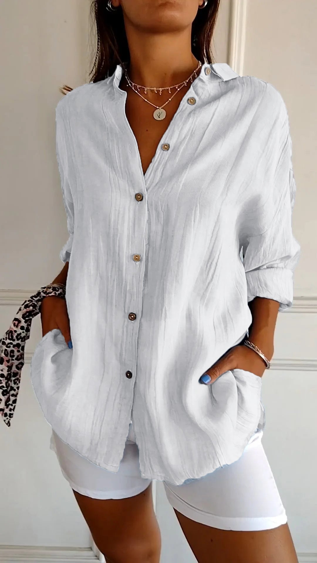 Élodie™ - Blouse Chic Blanche Confort Optimal