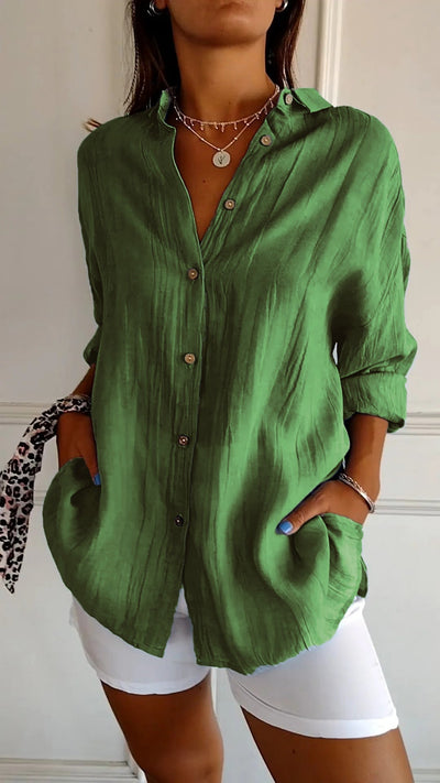 Élodie™ - Blouse Chic Blanche Confort Optimal