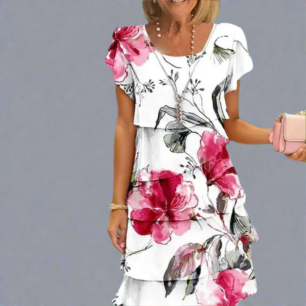 Blanc avec motif floral / S
