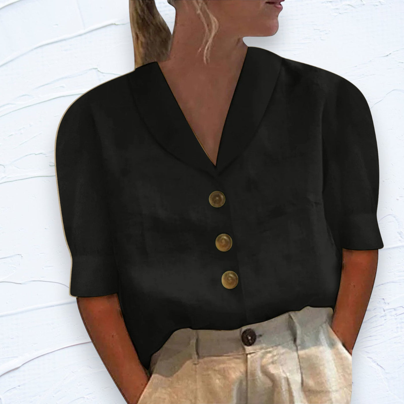 Élodie ™ - Blouse Femme Chic Détail Noué