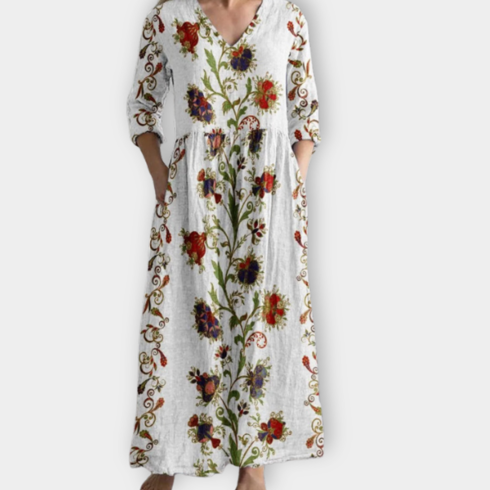 Élodie ™ - Robe Longue Bohème Fleurie Pour L'Été