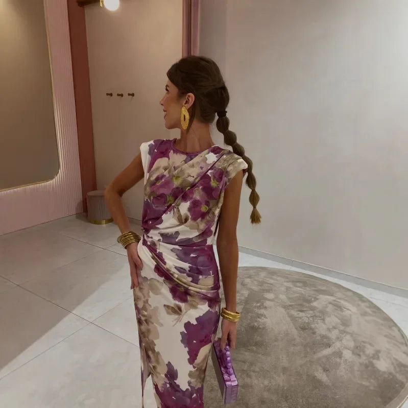 Amélie™ - Robe Longue Élégante à Imprimé Floral