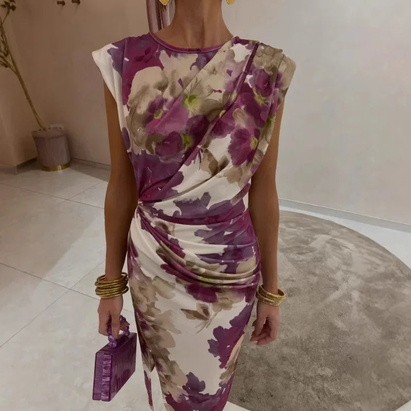 Amélie™ - Robe Longue Élégante à Imprimé Floral