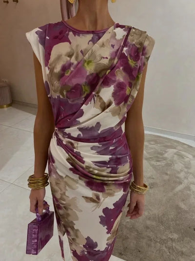 Amélie™ - Robe Longue Élégante à Imprimé Floral