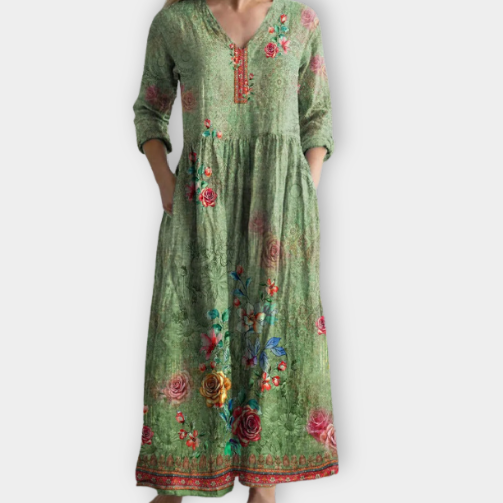 Élodie ™ | Robe Longue Fleurie - Élégance Bohème