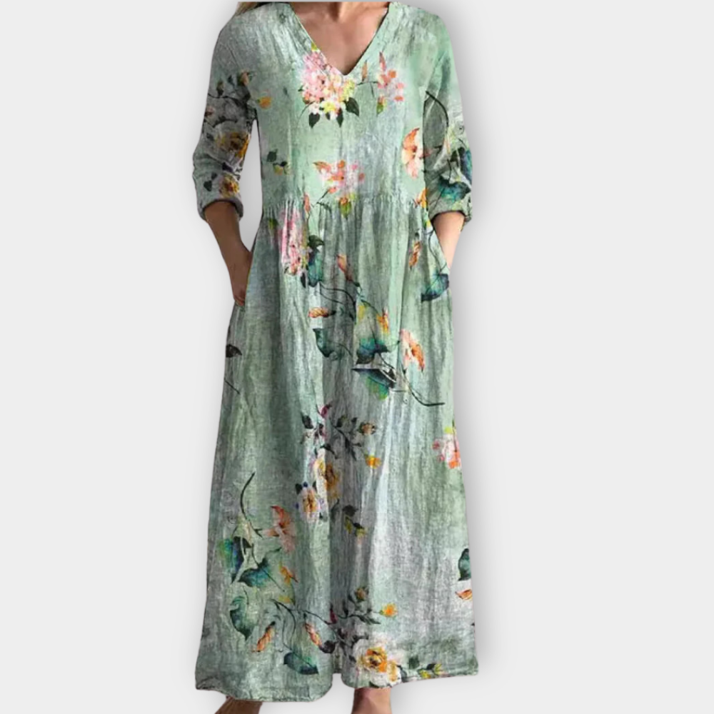 Élodie ™ — Robe Longue Fleurie Été Confortable