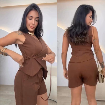Ensemble Survêtement Femme en Polyester et Élasthanne – Confort Optimal et Style Élégant