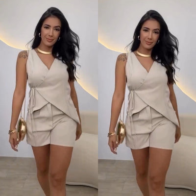 Ensemble Survêtement Femme en Polyester et Élasthanne – Confort Optimal et Style Élégant