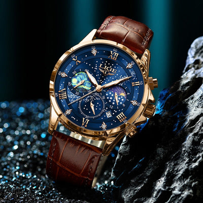Lucas™ - Montre Homme Élégante Avec Phase de Lune Durable