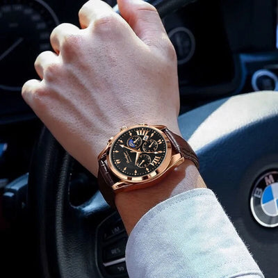 Lucas™ - Montre Homme Luxe En Cuir - Élégance Et Confort Ultime