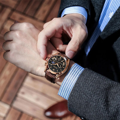 Lucas™ - Montre Homme Luxe En Cuir - Élégance Et Confort Ultime