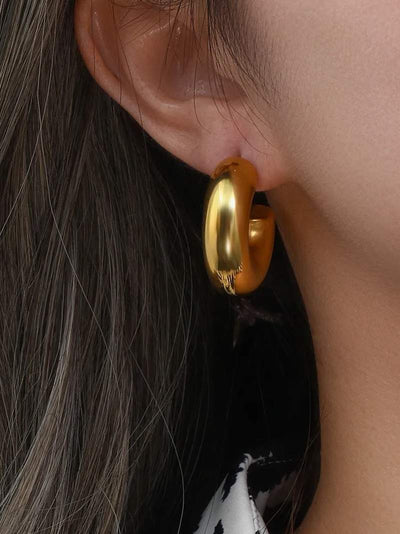Clara™ - Boucles D'oreilles Créoles Or 14 Carats, Élégance Moderne