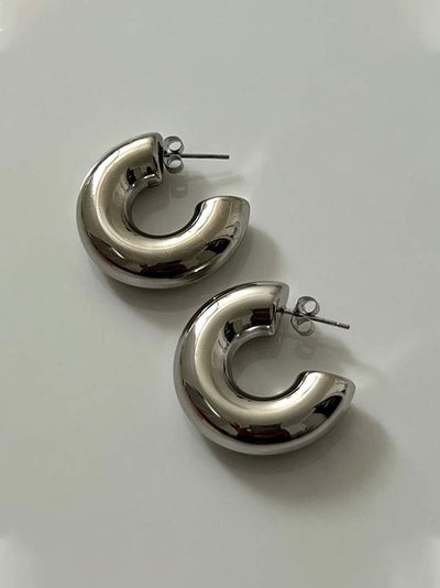 Clara™ - Boucles D'oreilles Créoles Or 14 Carats, Élégance Moderne