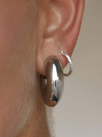 Clara™ - Boucles D'oreilles Créoles Or 14 Carats, Élégance Moderne