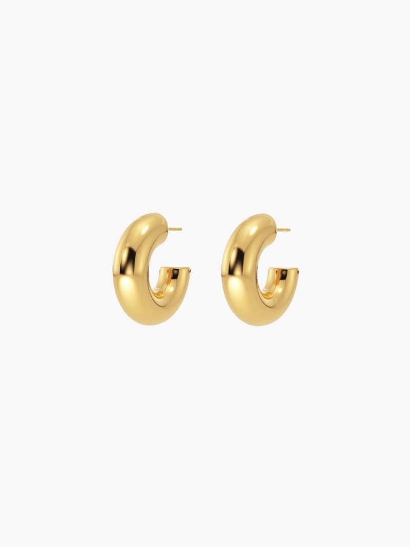 Clara™ - Boucles D'oreilles Créoles Or 14 Carats, Élégance Moderne
