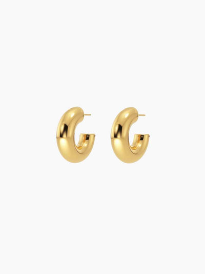 Clara™ - Boucles D'oreilles Créoles Or 14 Carats, Élégance Moderne