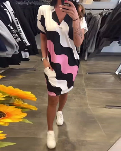 Léa ™ - Robe D'Été Chic Imprimé Vagues