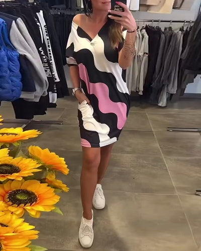 Léa ™ - Robe D'Été Chic Imprimé Vagues