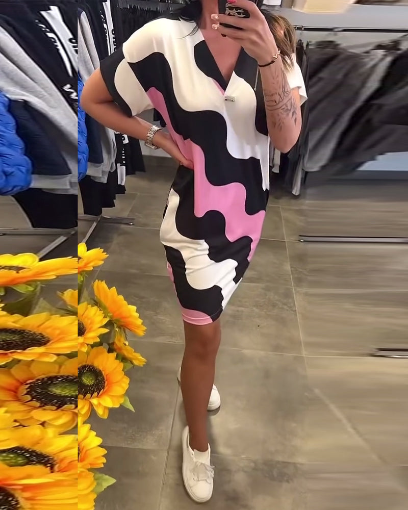 Léa ™ - Robe D'Été Chic Imprimé Vagues