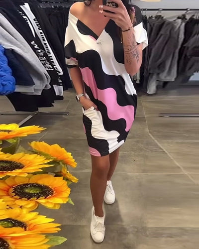 Léa ™ - Robe D'Été Chic Imprimé Vagues