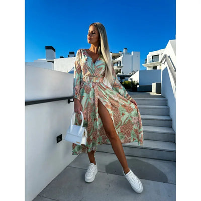 Léa ™ - Robe Longue Fleurie Été Élégante