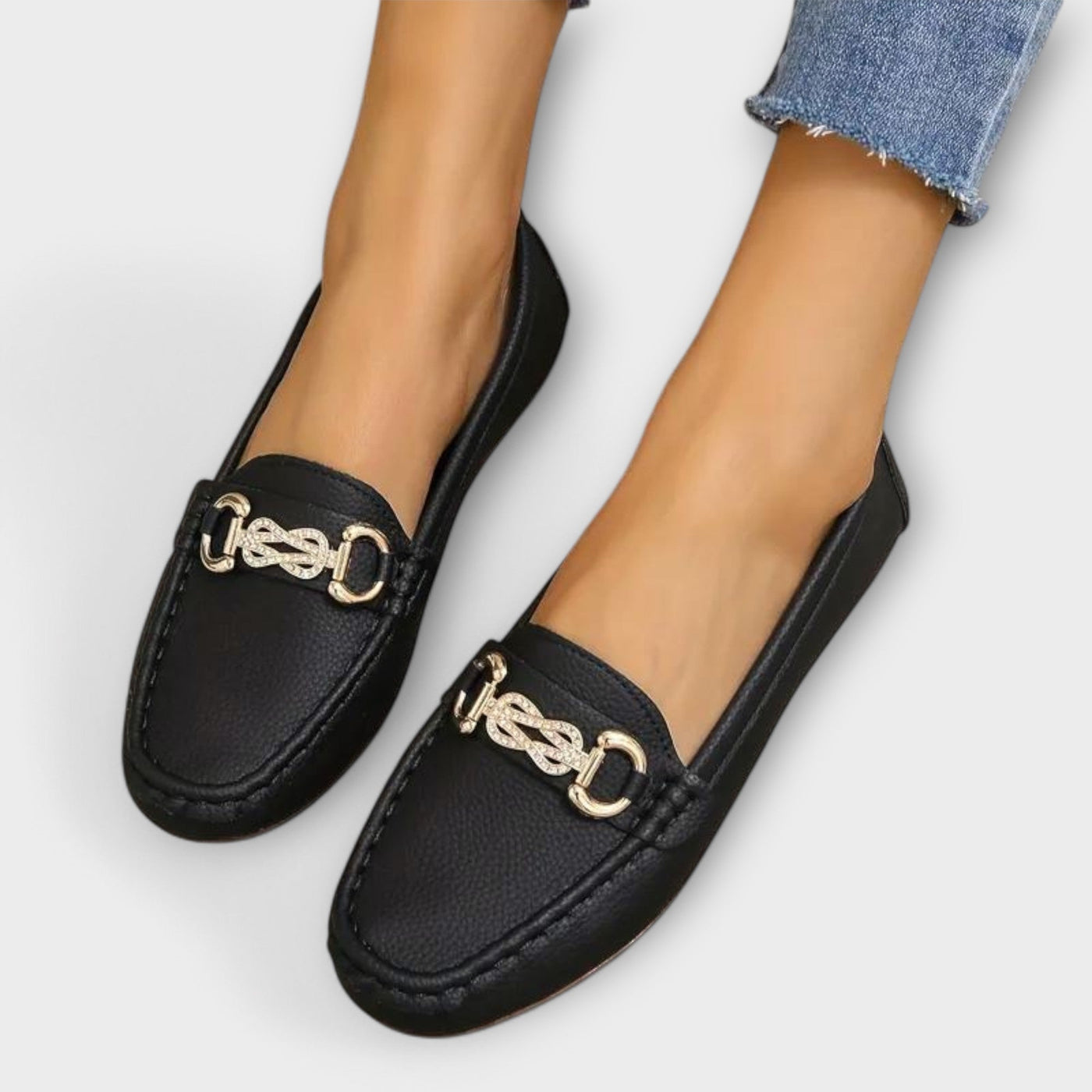 Christina™ — Mocassins Noir Élégants & Confortables