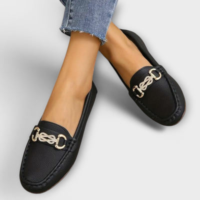 Christina™ — Mocassins Noir Élégants & Confortables
