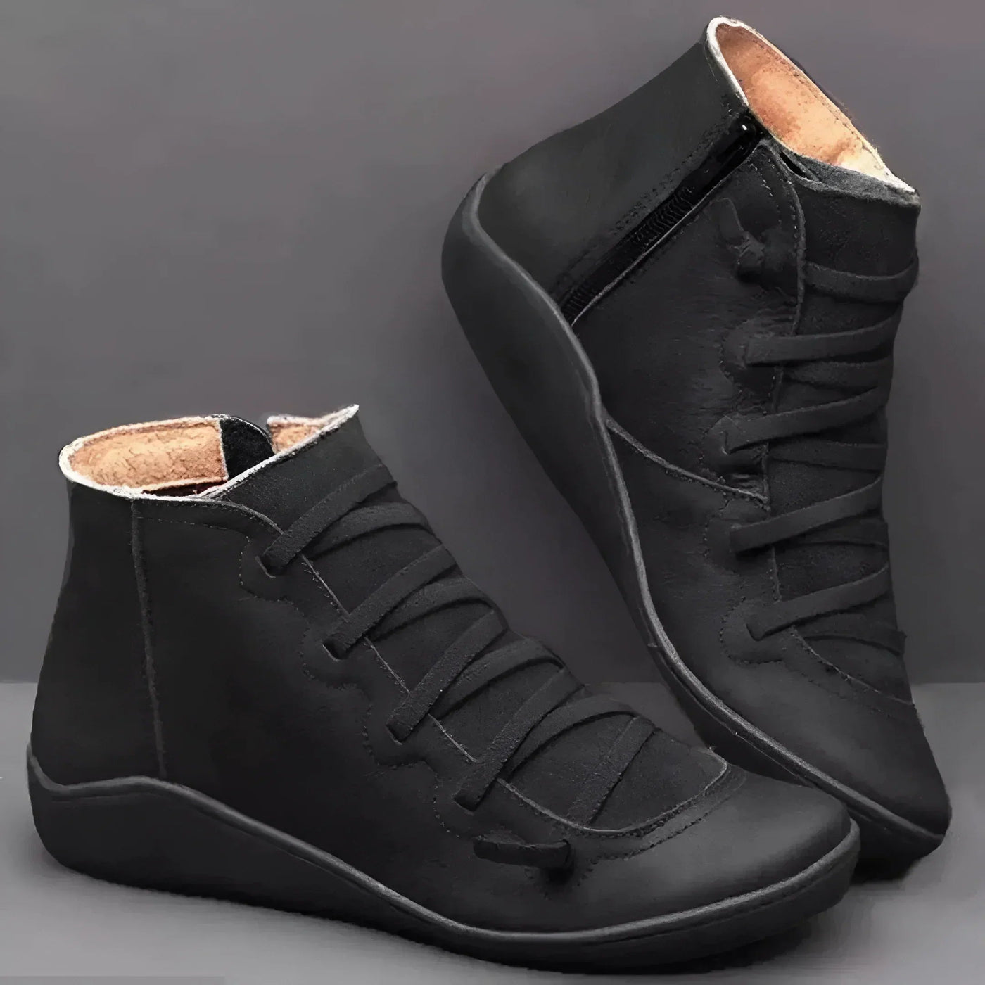 Lucie™ - Bottes Hiver Noires Étanches et Confortables