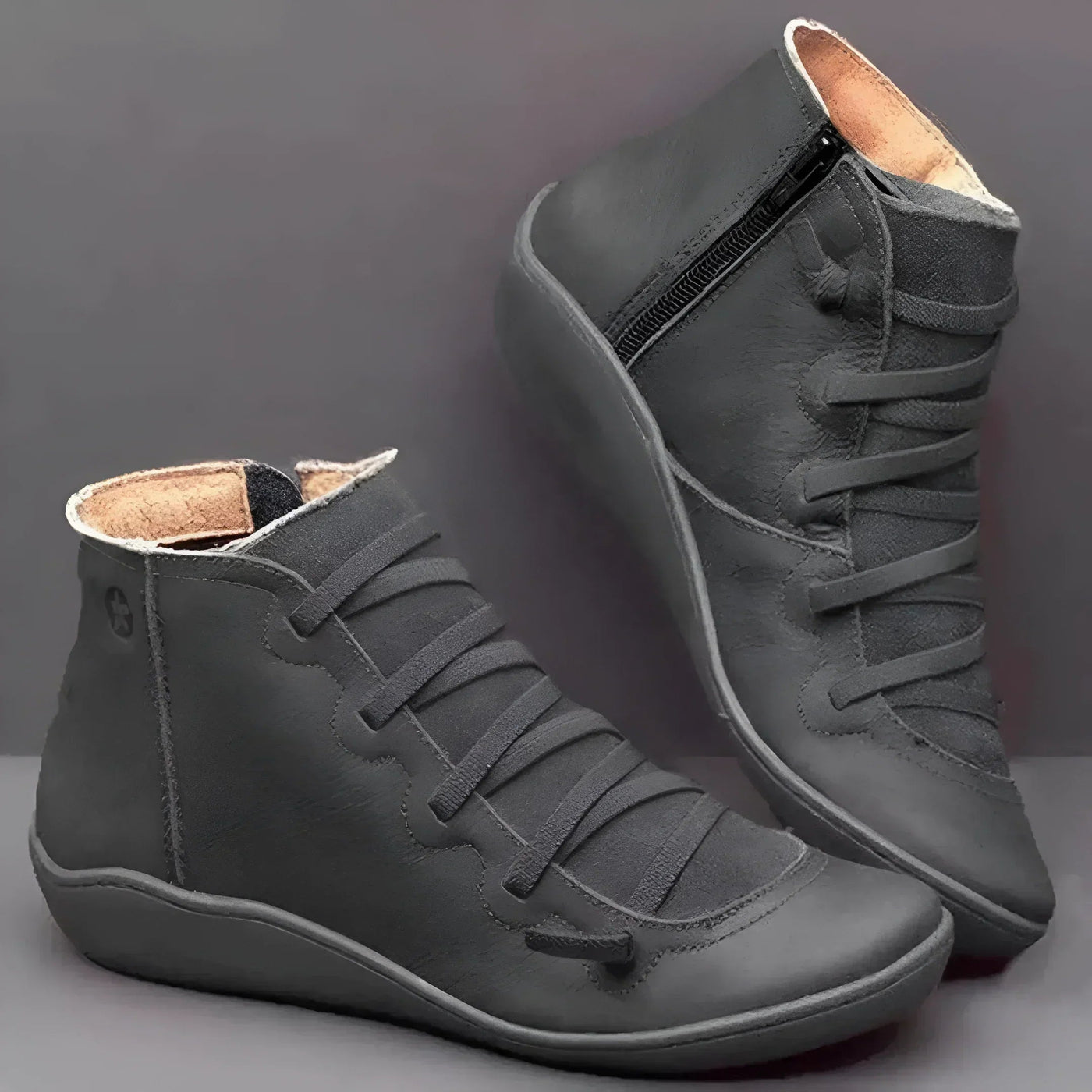 Lucie™ - Bottes Hiver Noires Étanches et Confortables