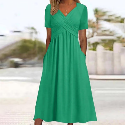Sofia™ - Robe Midi Élégante Avec Poches Pratiques