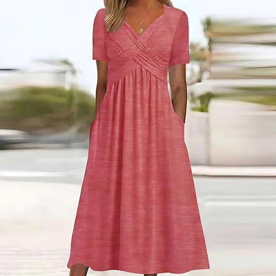 Sofia™ - Robe Midi Élégante Avec Poches Pratiques