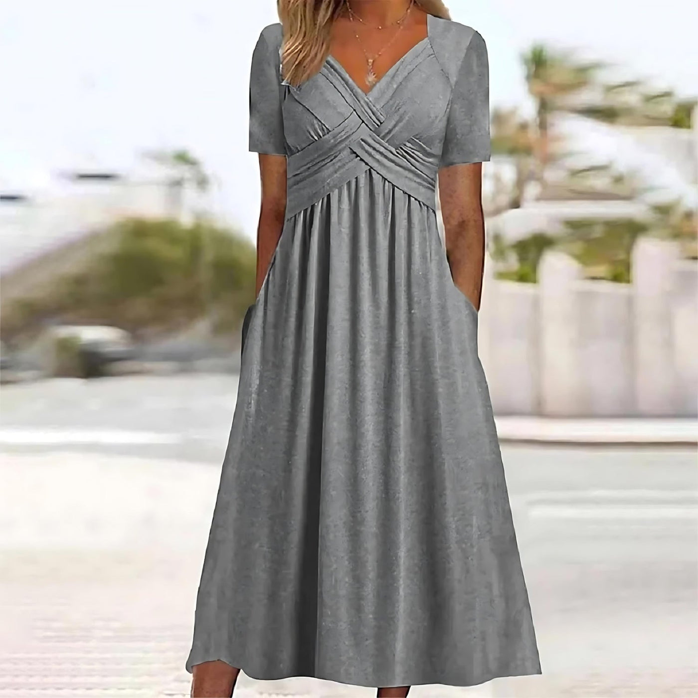 Sofia™ - Robe Midi Élégante Avec Poches Pratiques