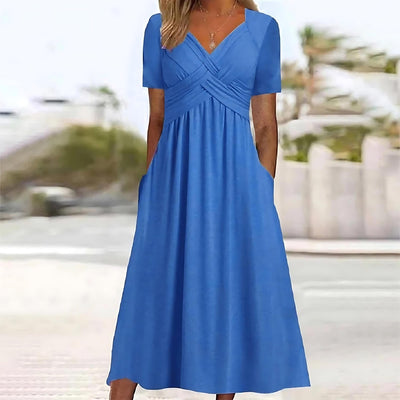 Sofia™ - Robe Midi Élégante Avec Poches Pratiques