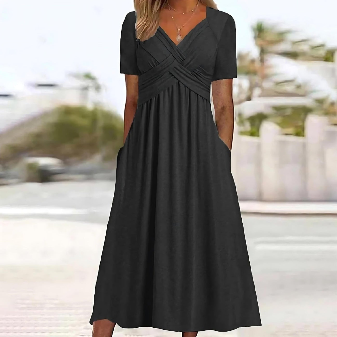 Sofia™ - Robe Midi Élégante Avec Poches Pratiques