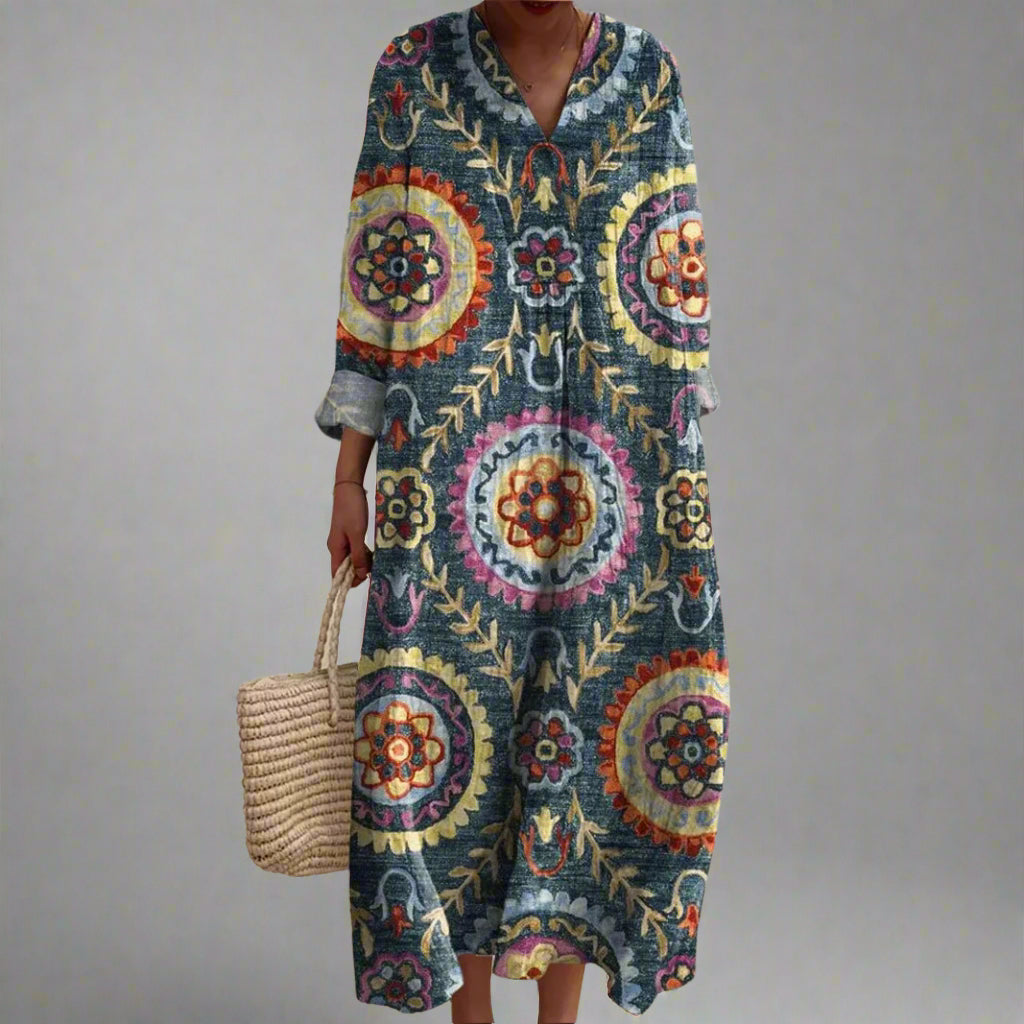 Maxine ™ — Robe Longue Élégante Géométrique