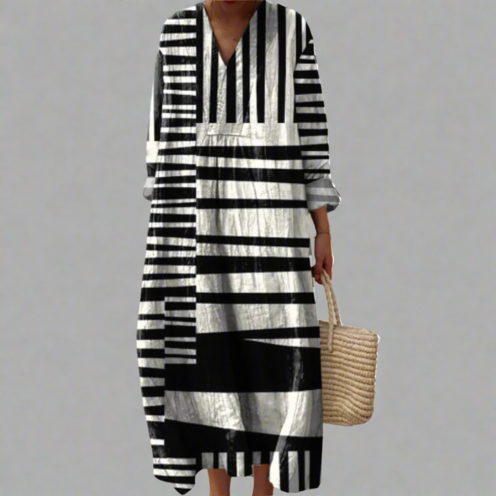 Doris ™ — Robe Longue Élégante Géométrique