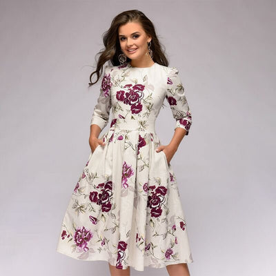 Ingrid ™ Robe Longue Femme - Élégance Florale Pour Soirées et Quotidien