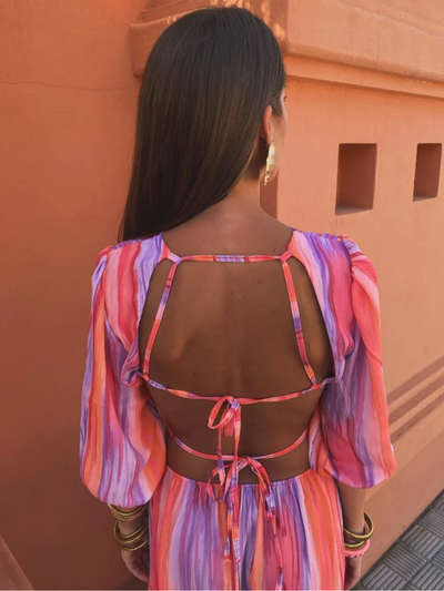 Robe Élégante Femme Sans Dos, Design Audacieux, Satin Premium - Allegra™