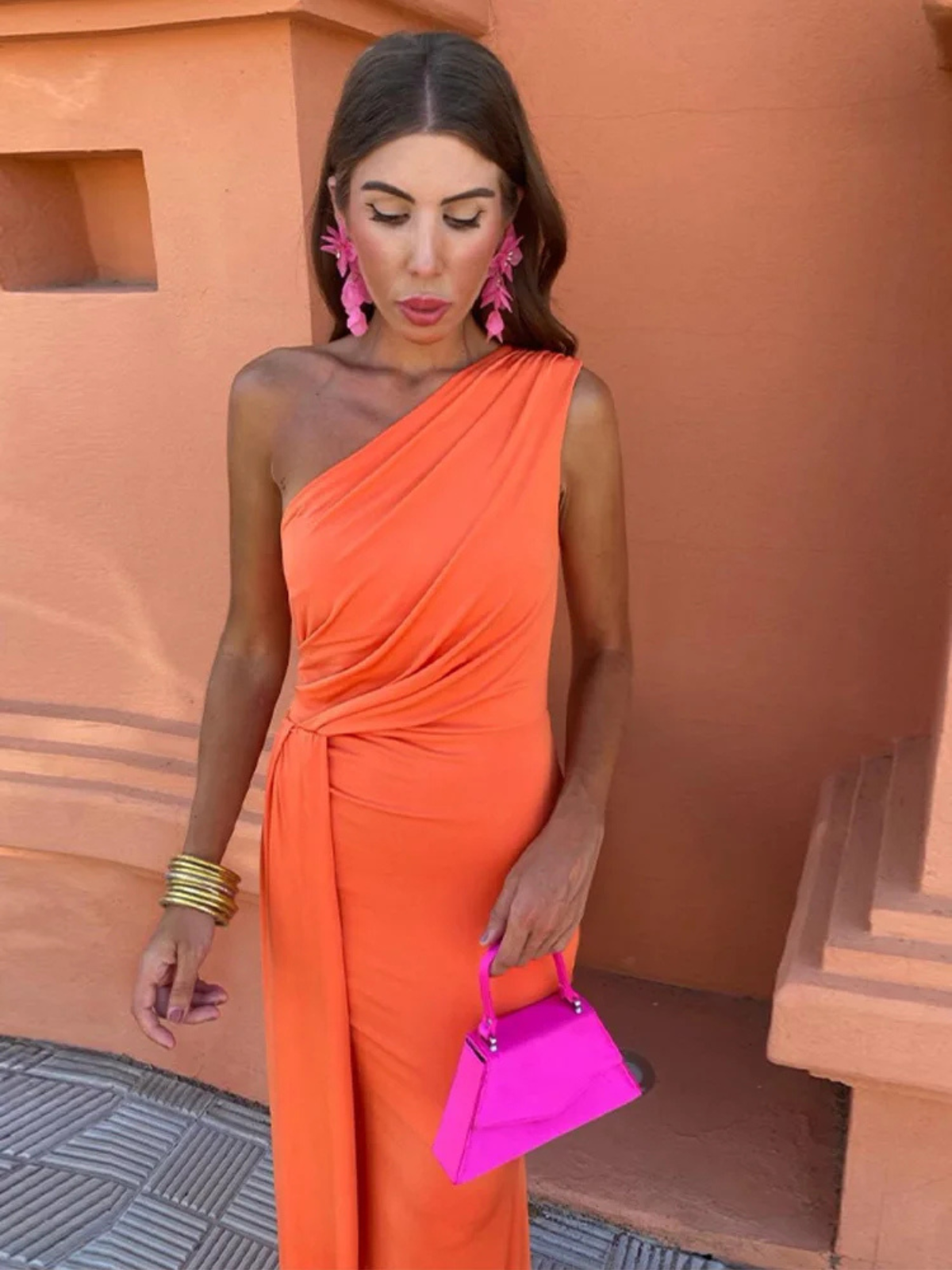 Robe Longue Femme Asymétrique Drapé Élégant Été - Lia™