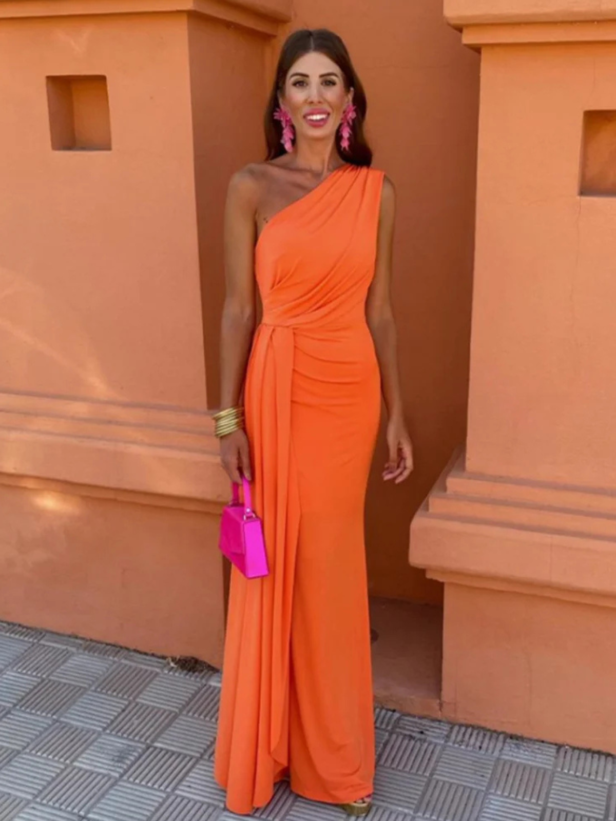 Robe Longue Femme Asymétrique Drapé Élégant Été - Lia™