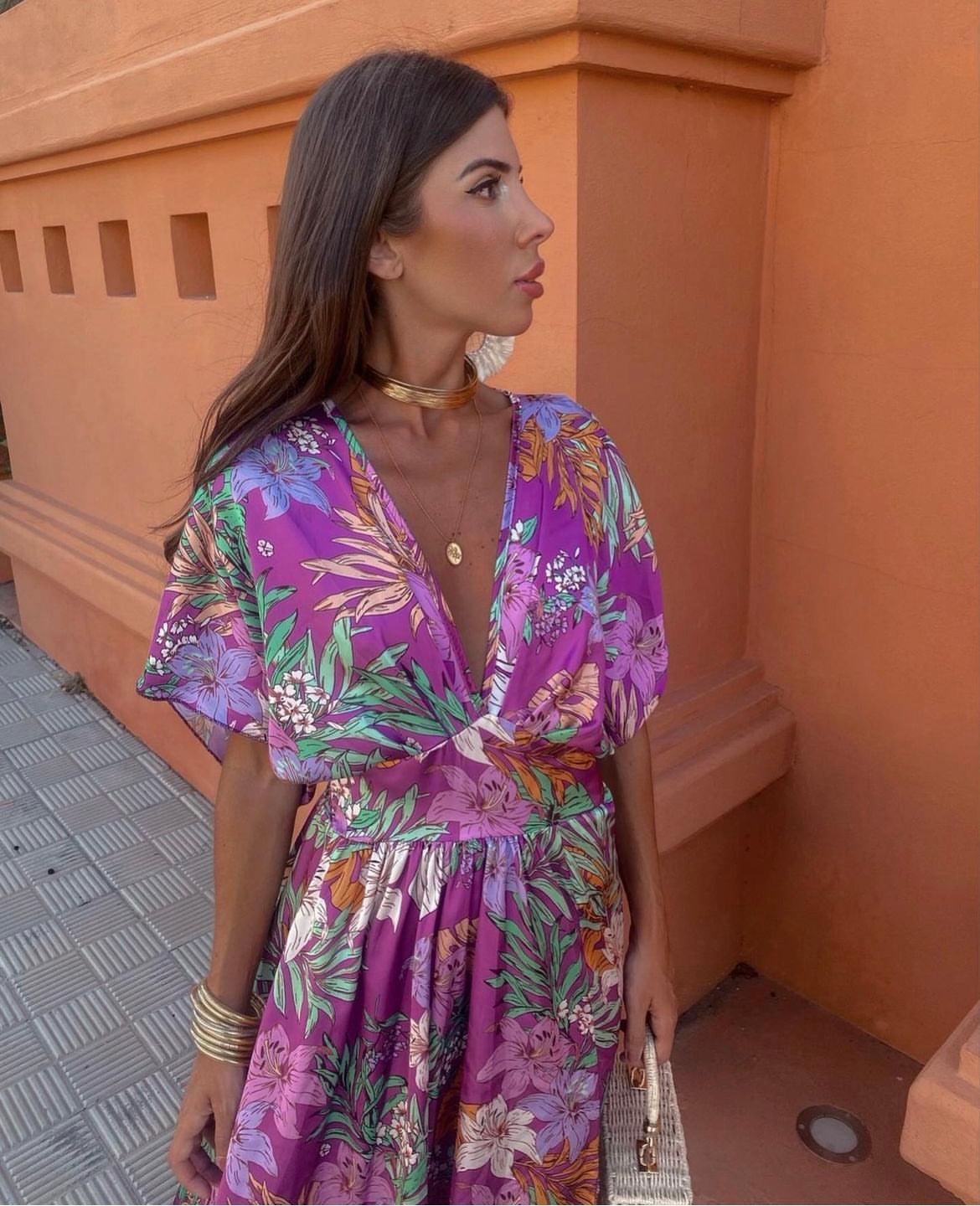 Robe Longue Femme Floral Été, Manches Amples, Style Bohème - Viviana™