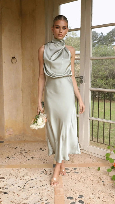 Linnéa ™ - Robe Longue Femme Élégante en Satin pour l'Été