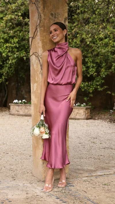 Linnéa ™ - Robe Longue Femme Élégante en Satin pour l'Été