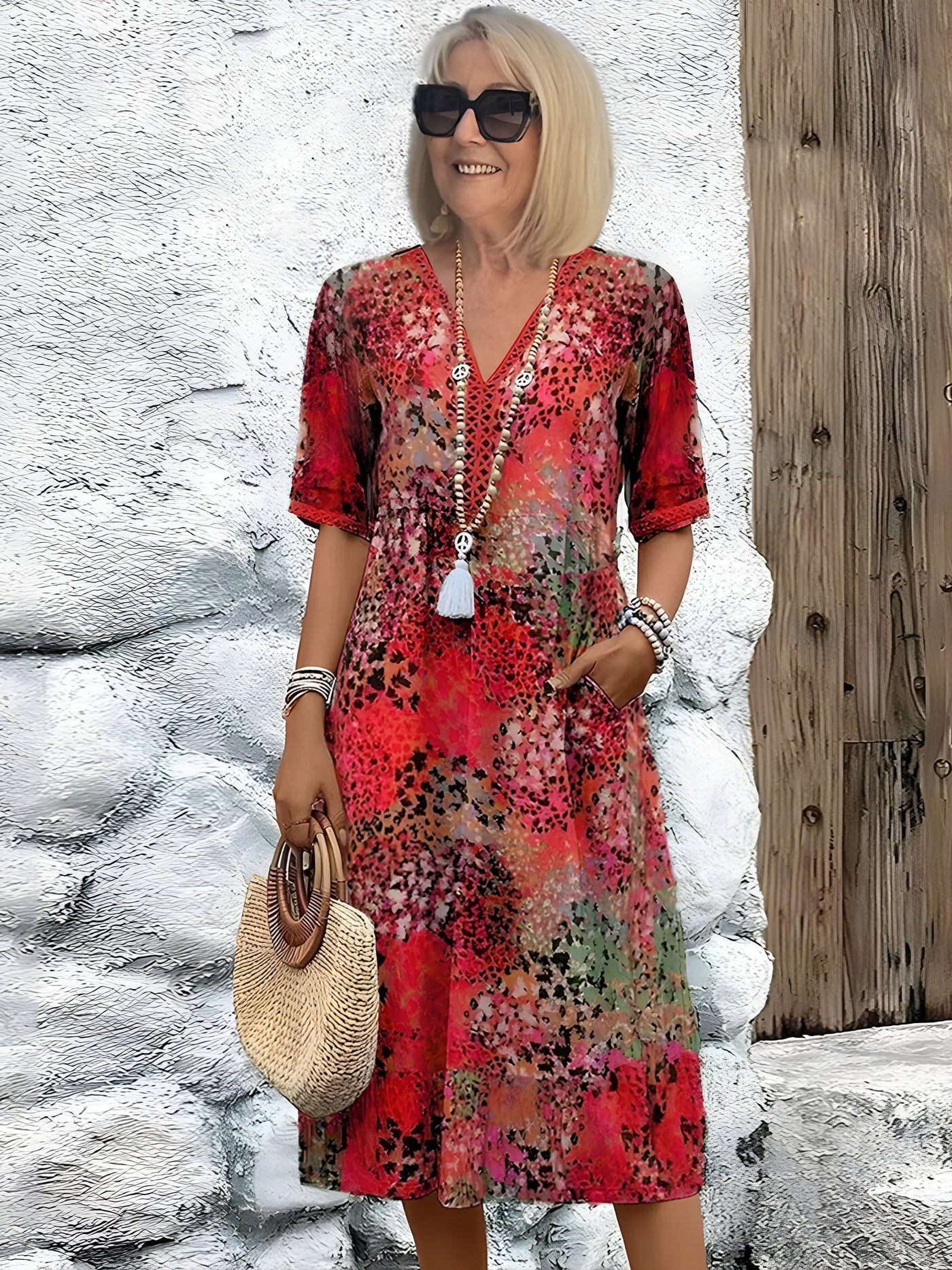 Felicia ™ - Robe Midi Chic Femme Confortable Pour Toutes Occasions