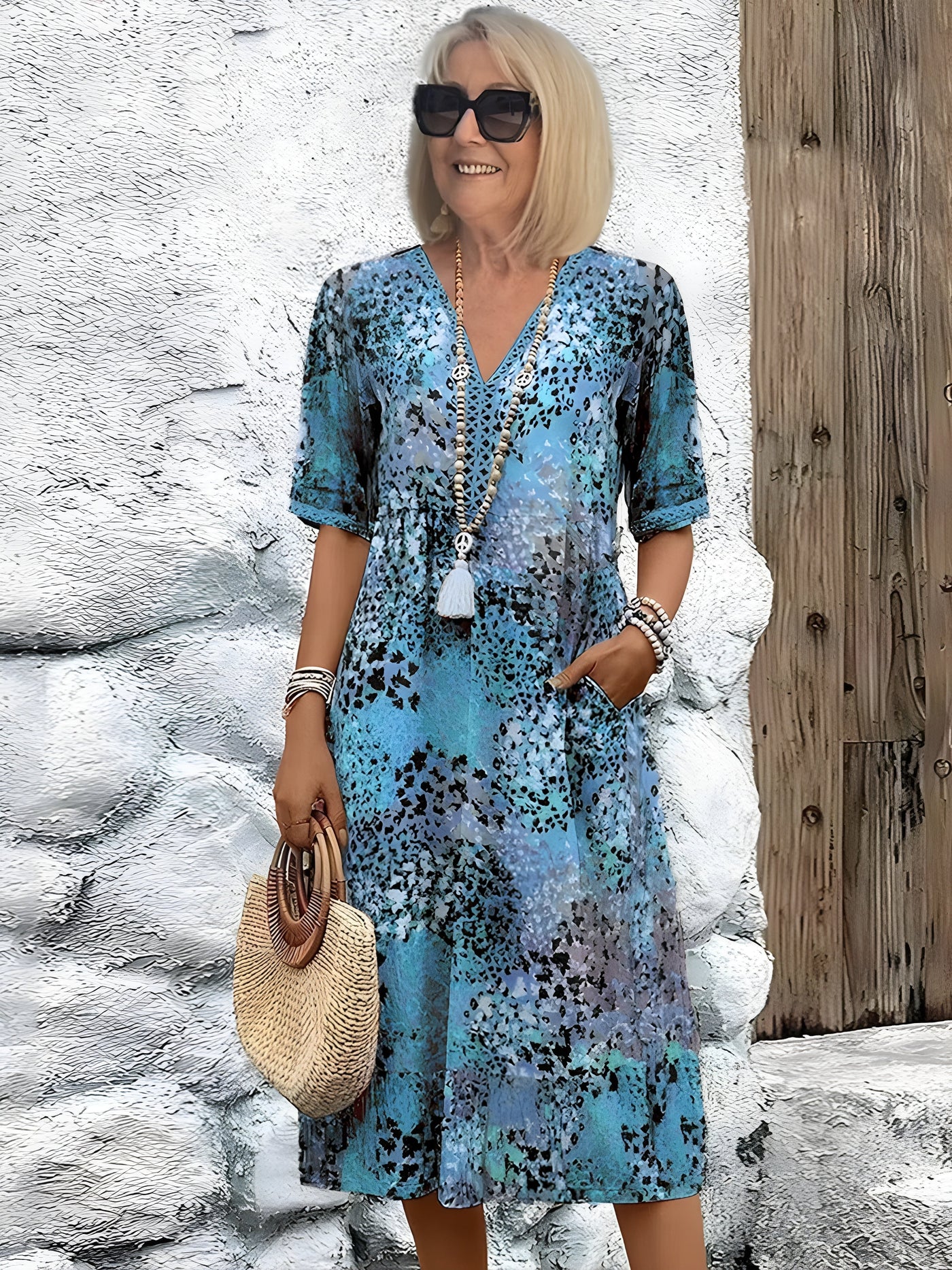 Felicia ™ - Robe Midi Chic Femme Confortable Pour Toutes Occasions