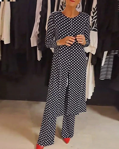 Liliana™ - Robe Longue Élégante à Pois