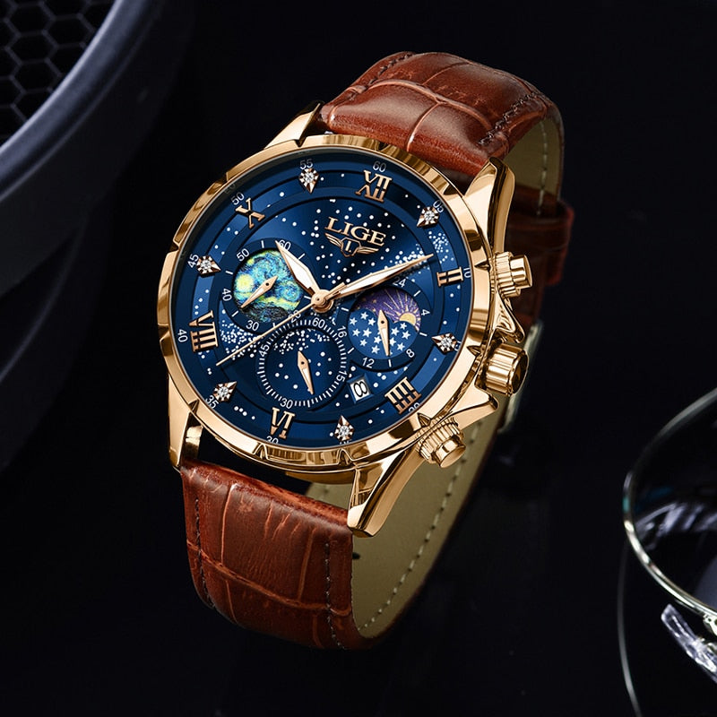 Lucas™ - Montre Homme Élégante Avec Phase de Lune Durable