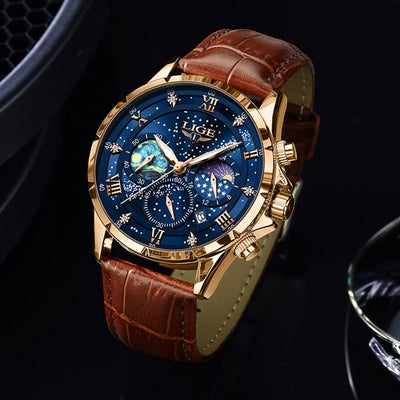 Lucas™ - Montre Homme Élégante Avec Phase de Lune Durable