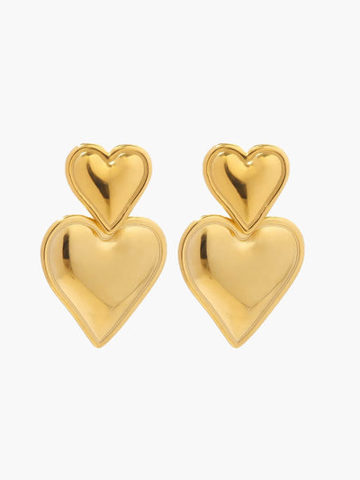 Clara™ - Boucles D'oreilles Cœur En Or 14 Carats - Élégance Intemporelle